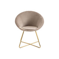 STUHL - 1 Person - Samt, Stoff - Beige - BURBAN - Beige, Textil (70/83/57.5cm) - Vente-Unique