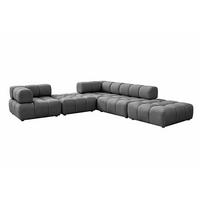 ECKSOFA Corner Modular, Veloursstoff Bluvel, Aschgrau, Rechts, Bolla - Grau, Holz (288/288cm) - Kaiser Möbel