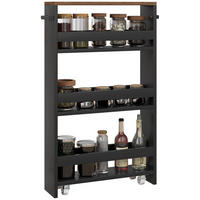 SERVIERWAGEN DE-12421 51,5/13/80 cm - Schwarz, Holzwerkstoff (13/80/51.5cm) - ComfortXL