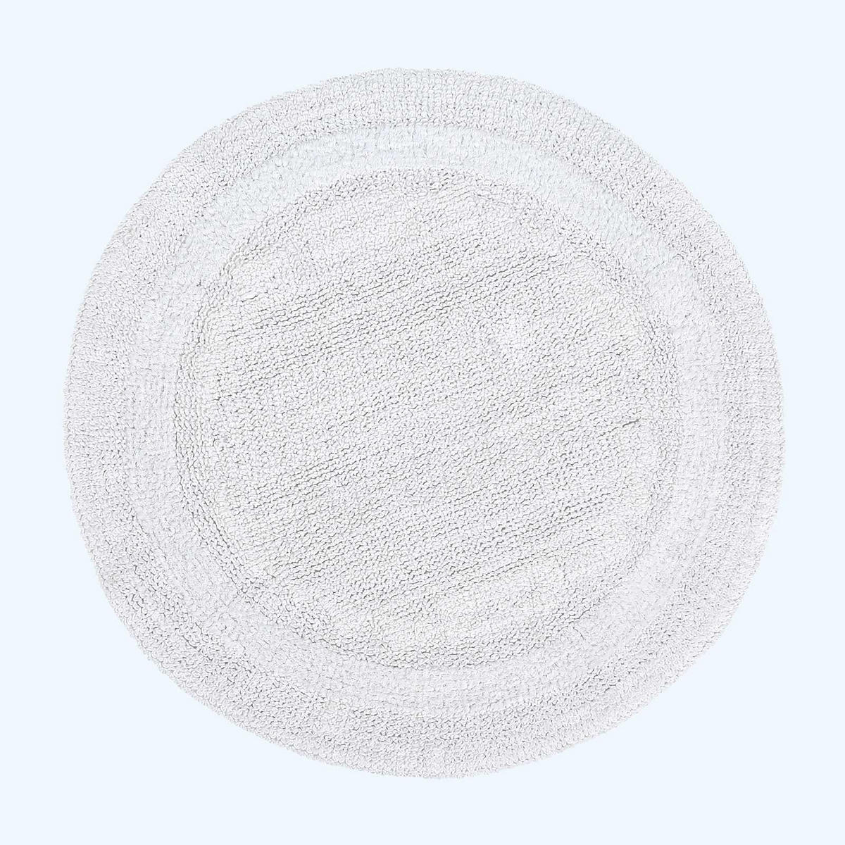 BADEMATTE 80 cm rund, 100% Baumwolle, wendbar - Weiß, Textil (80/80cm) - Homescapes