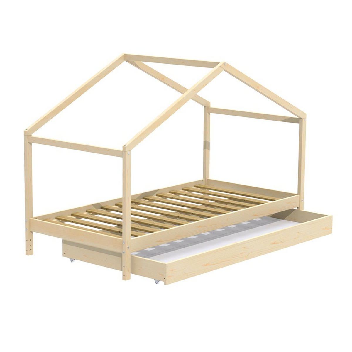 HAUSBETT KOALA mit Schublade/ Kinderbett 90x190 - Natural - Naturfarben, Holz (90/190cm) - Weber Industries