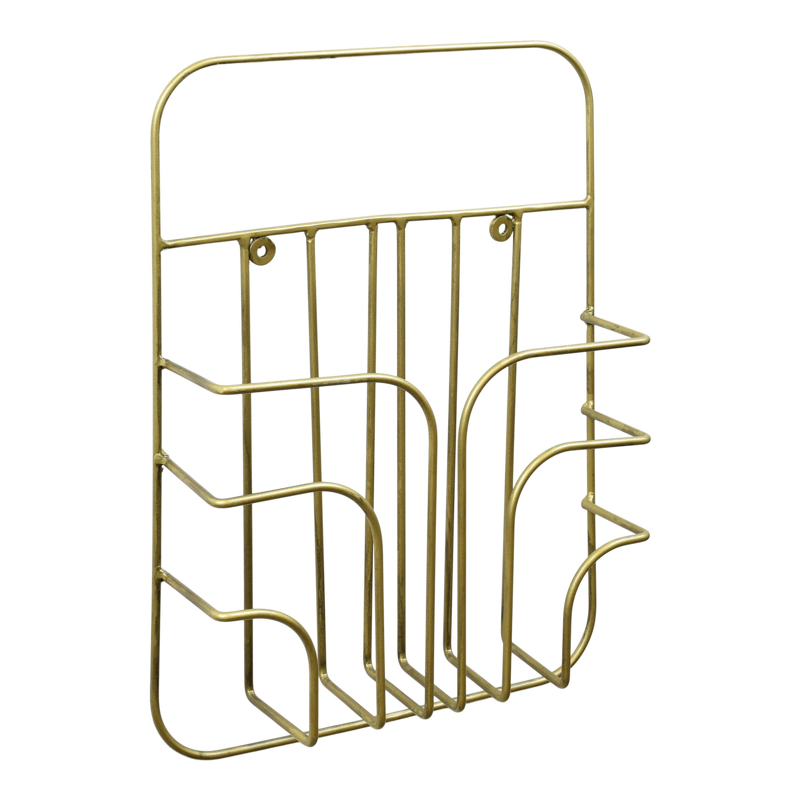ZEITSCHRIFTENSTÄNDER Rowan Messing - Messingfarben, Metall (28/38/8cm) - LOFT42