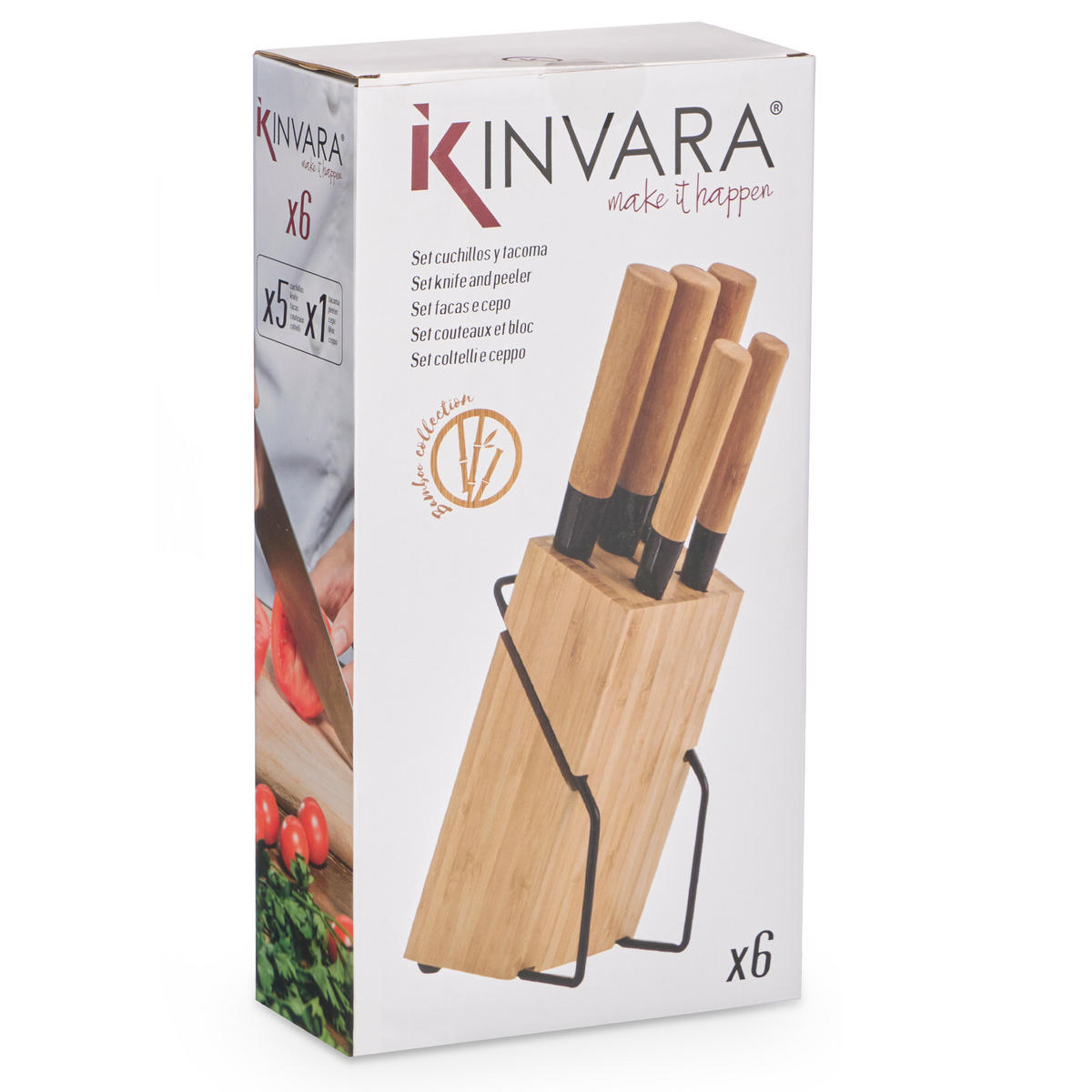 MESSERBLOCK Set 6-teilig Bambus Bamy - Braun, Naturmaterialien (8.5/36/18.5cm) - Kinvara