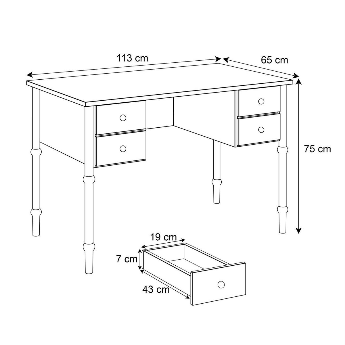 KINDERSCHREIBTISCH BABUSHKA Olivgrün - Olivgrün, Holzwerkstoff (113/75/65cm)