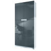 BÜROSCHRANK Logan Fronten in Grau Hochglanz - Grau, Holzwerkstoff (82/185/37cm) - Vladon