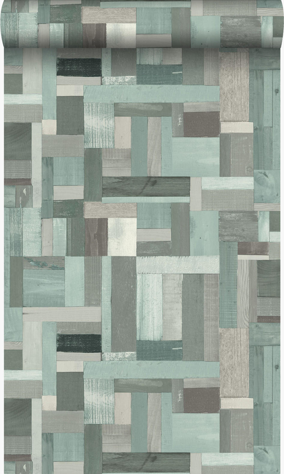 TAPETE Altholz-Motiv 53 cm x 10.05 m - Türkis, Papier (53/1000cm) - Origin Wallcoverings