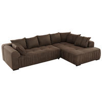 ECKSOFA ORTA Braun Velvet - Rechts - Schwarz/Braun, Textil (200/325cm) - MKS