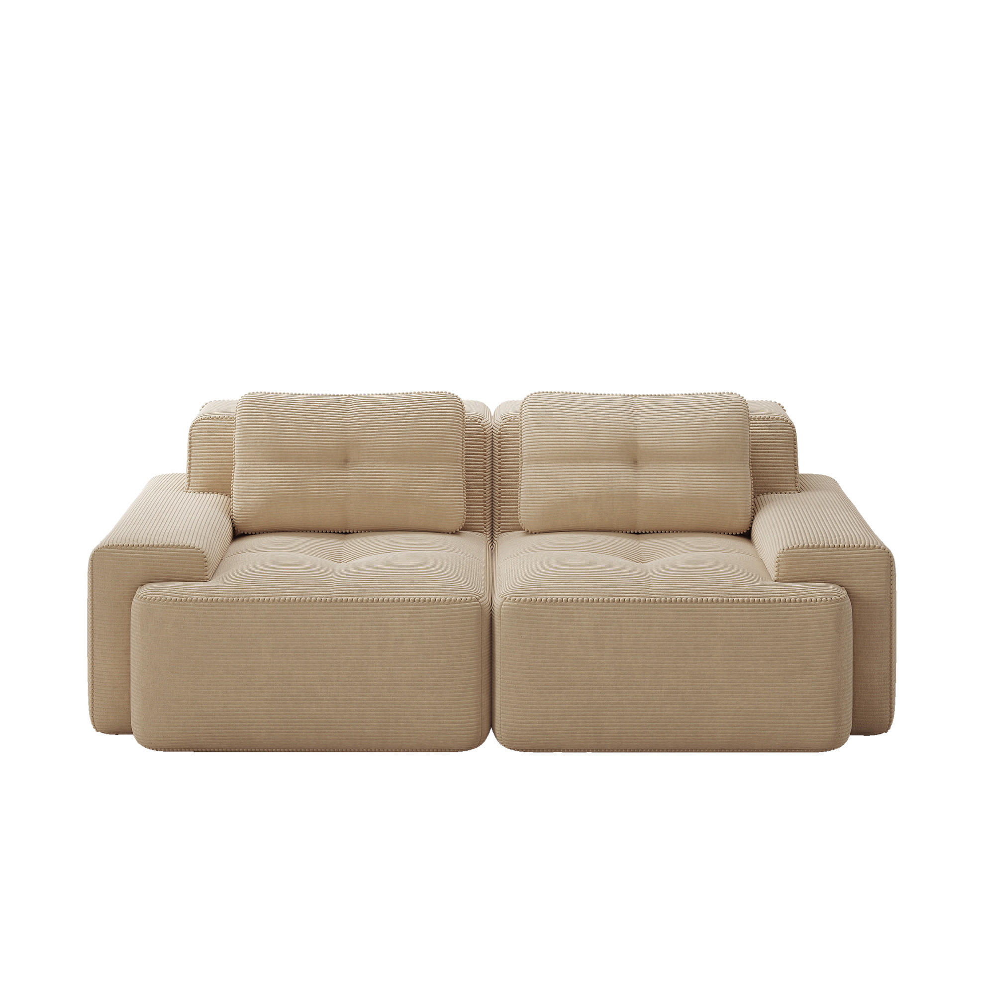 SOFA modular Cord Beige 2-tlg. - Beige, Kunststoff (104/69/204cm) - Meubliv