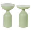 BEISTELLTISCH 2er-Set Metall hellgrün rund Cota/Tenjo - Grün, Metall (36/36/56cm) - Beliani