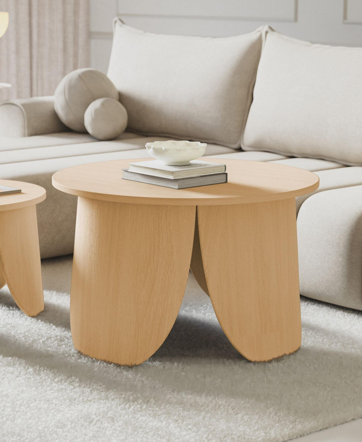 COUCHTISCH Vivially Eichenholzoptik Ø 80 cm - Eichefarben, Holzwerkstoff (80/80/50cm) - Selsey