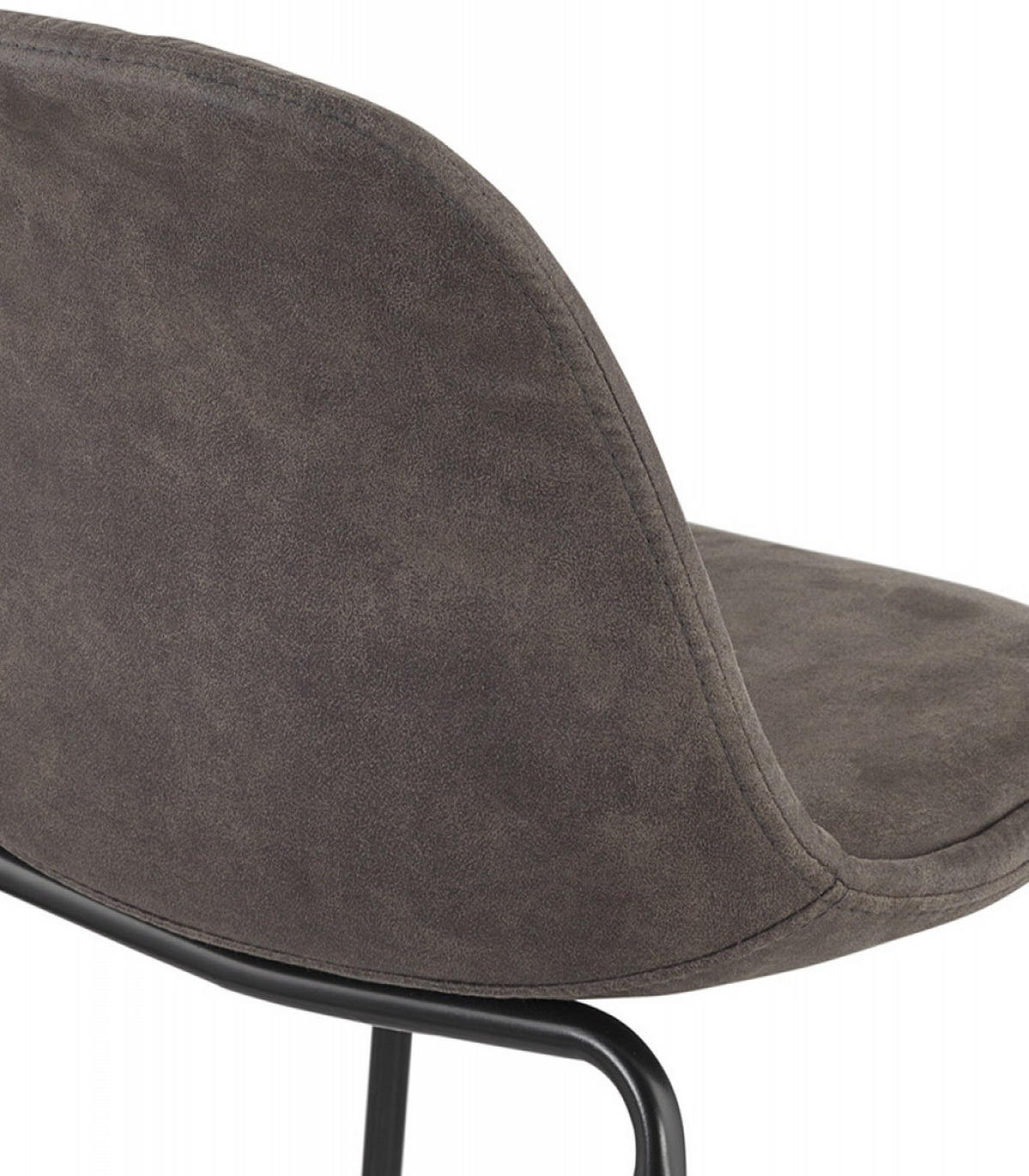 BARHOCKER mittelhoch mit Mikrofaser Sitz und Metallgestell GIRON, Anthrazit 41x41x89 cm - Anthrazit/Schwarz, Textil/Metall (41/89/41cm) - KADIMA DESIGN