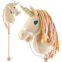 STECKENPFERD Einhorn Aurora aus Holz - Beige, Textil (33/92cm) - Bieco Spielwaren
