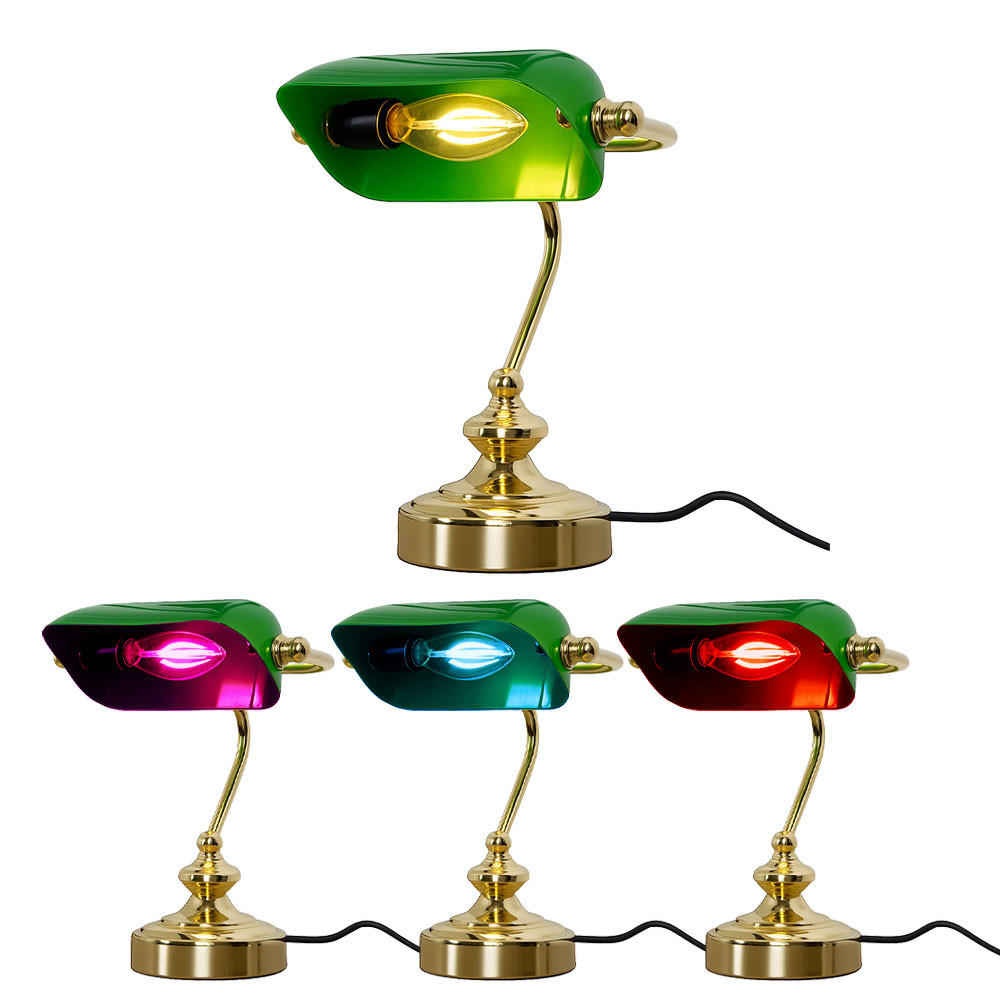 LED SCHREIBTISCHLAMPE Antique Grün Acrylschirm - Grün, Metall (19/16.5/25cm) - Globo Lighting