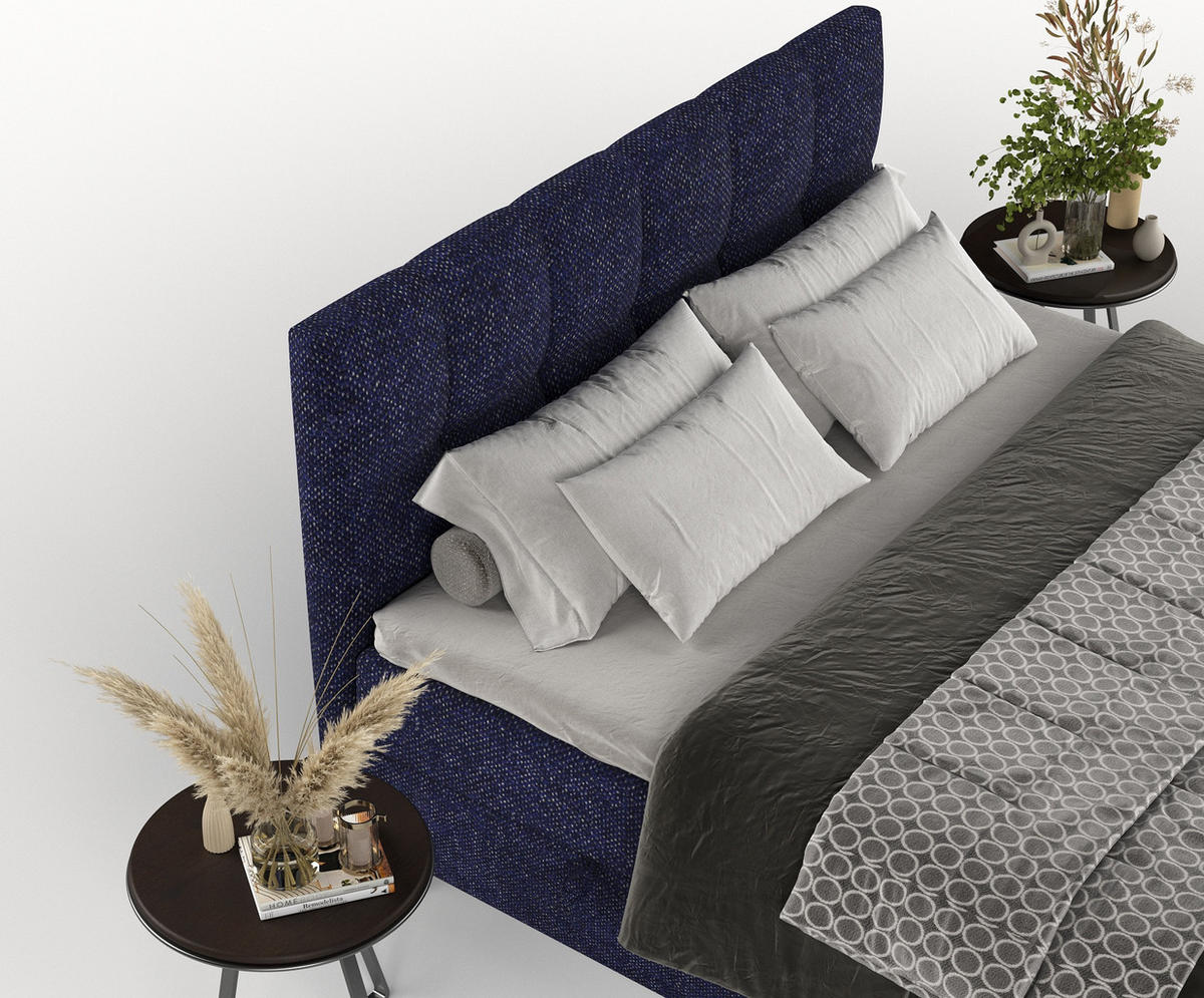 BOXBETT Arlette Marineblau 140/200 cm - Schwarz/Dunkelblau, Holz/Holzwerkstoff (140/200cm) - Maison de Reve