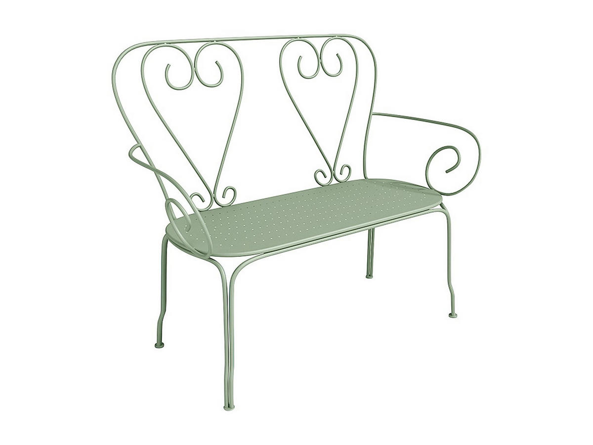 GARTENBANK - 2 -Sitzer - Metall - mandelgrün, grün - GUERMANTES - Grün, Metall (103/92/47cm) - Vente-Unique