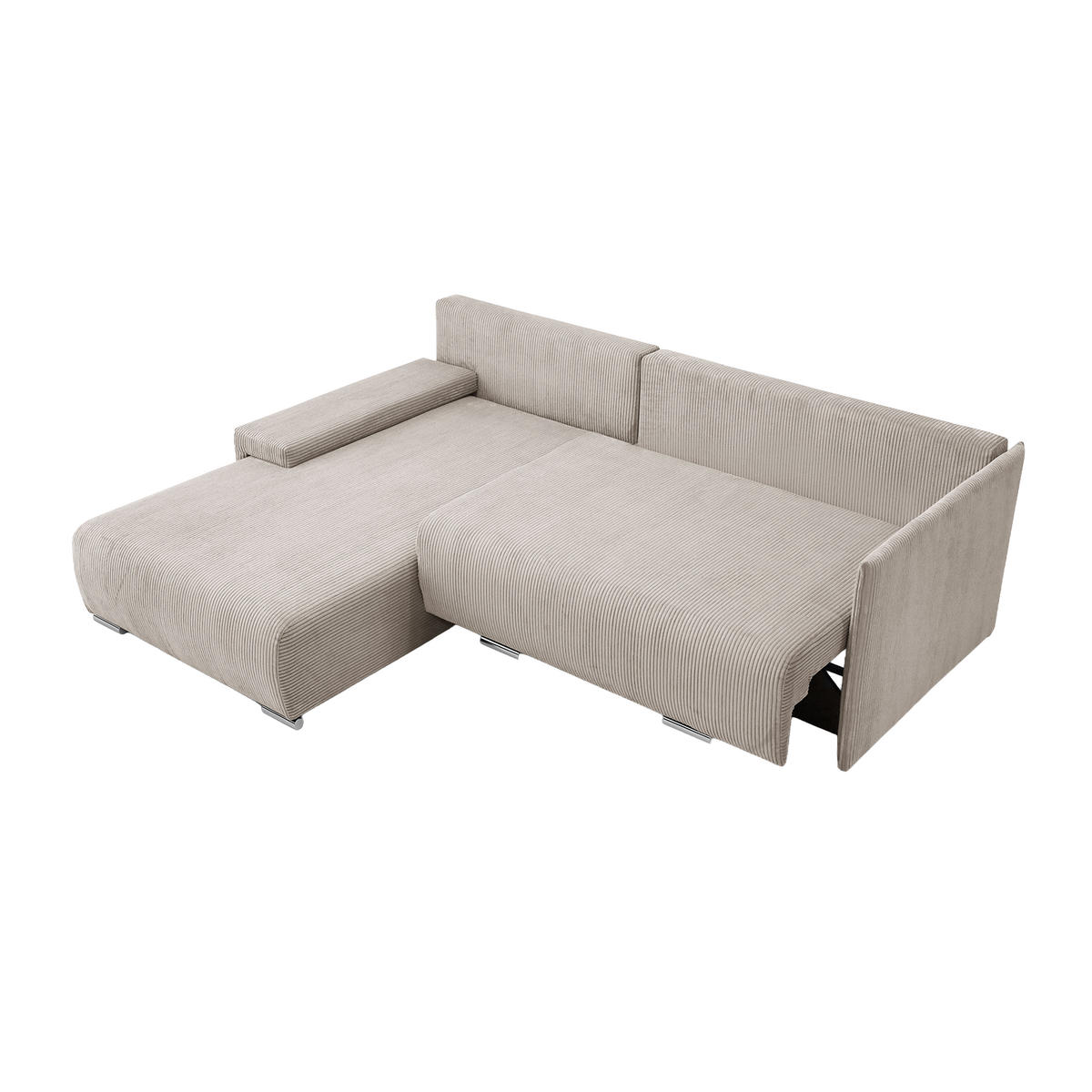 ECKSOFA TRAWANGA L mit Schlaffunktion, Creme - Creme, Textil (246/188cm) - Fedve