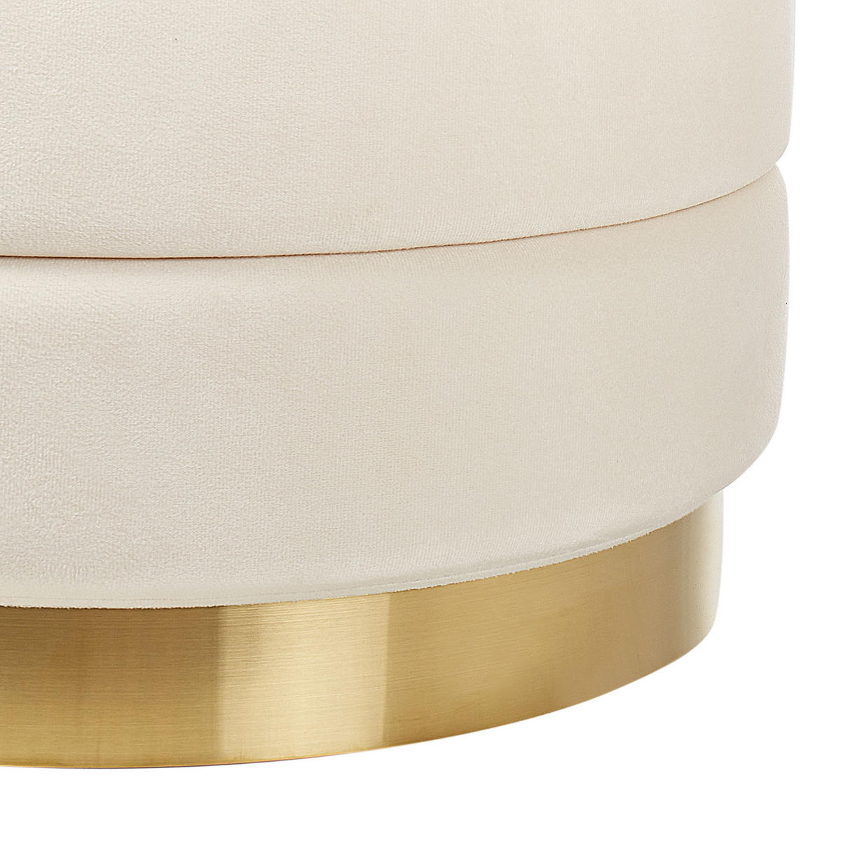POUF 2er-Set Beige Garland - Beige/Goldfarben, Textil (40/44/40cm) - Beliani