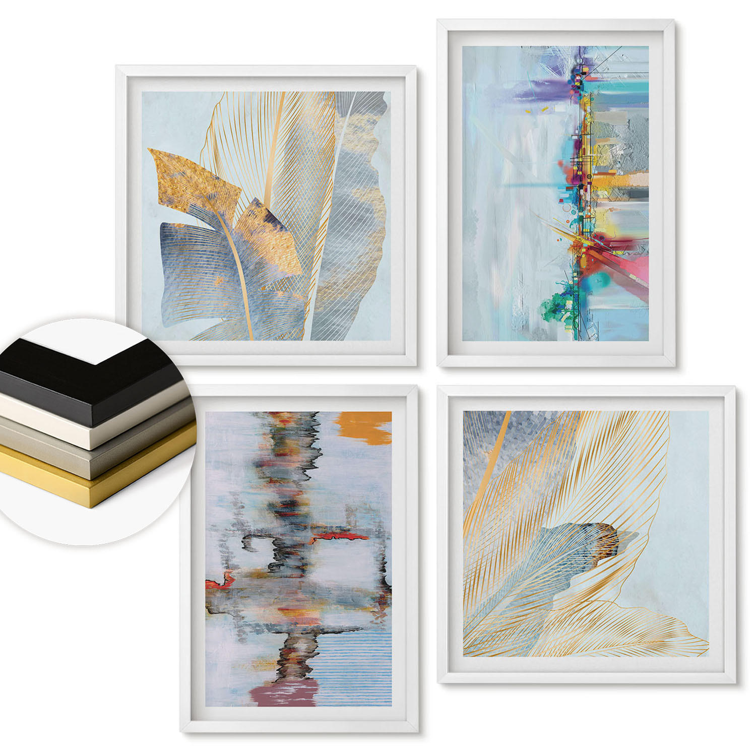 ArtPrintCave Wandbilder Weiß 50x50 cm
