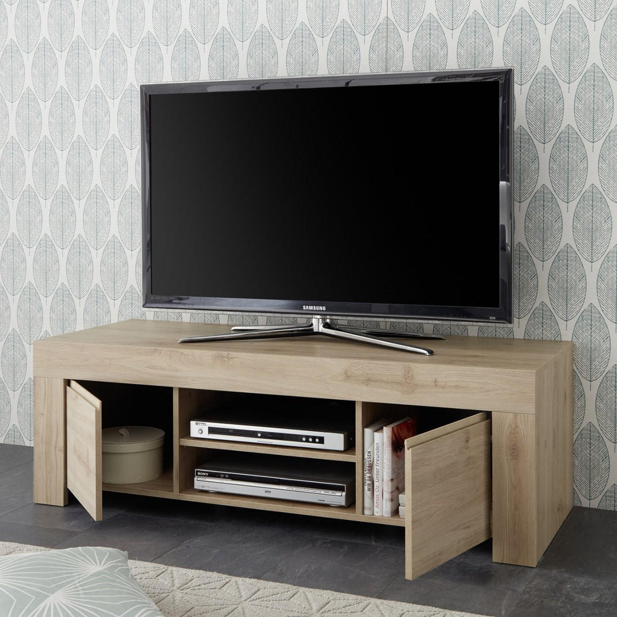 TV-MÖBEL mit 2 Türen L138 cm - Firenze - Eichefarben, Holzwerkstoff (42/44/138cm) - Calicosy