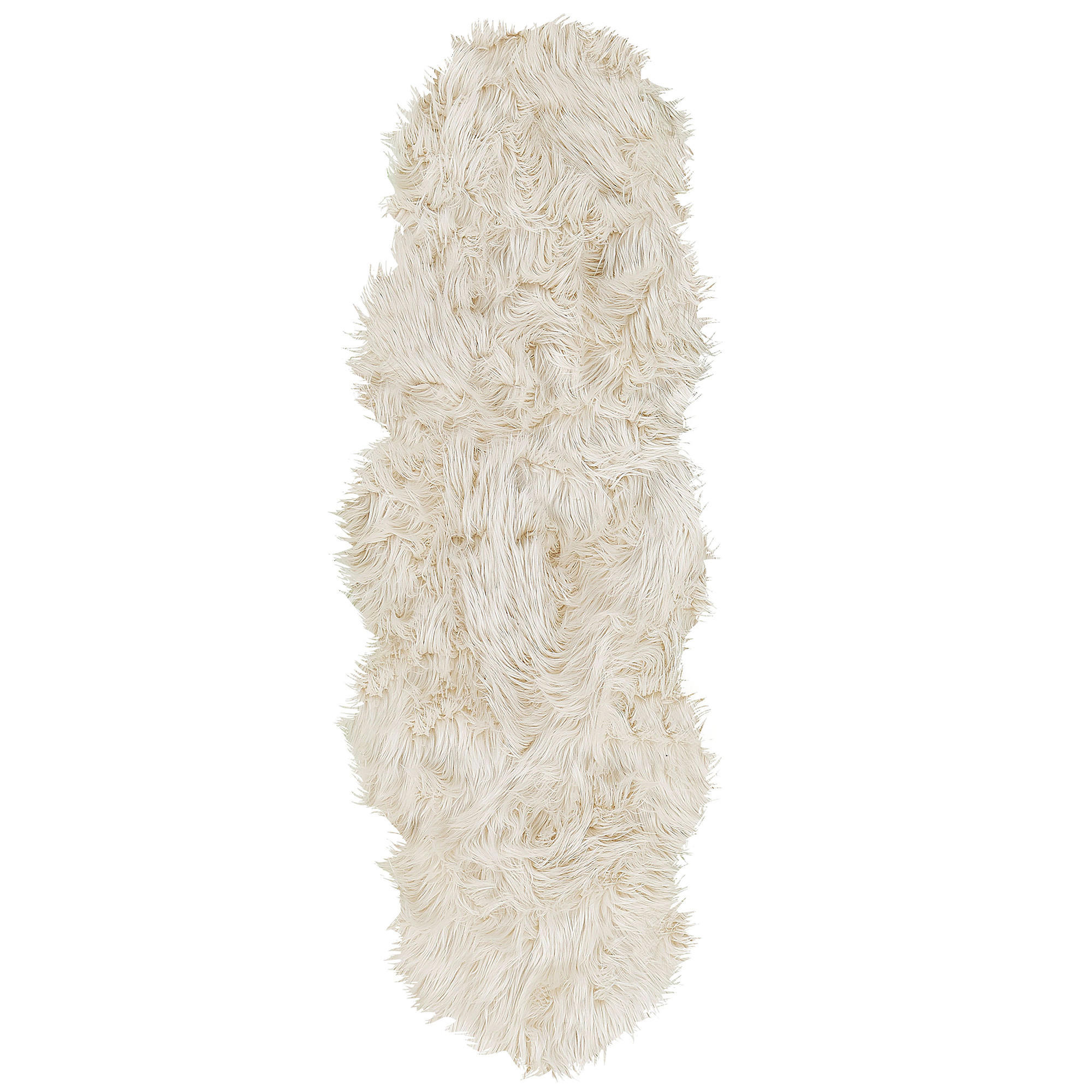 KUNSTSCHAFFELL-TEPPICH Mamungari 180/60 cm - Beige, Kunststoff (60/180cm) - Beliani