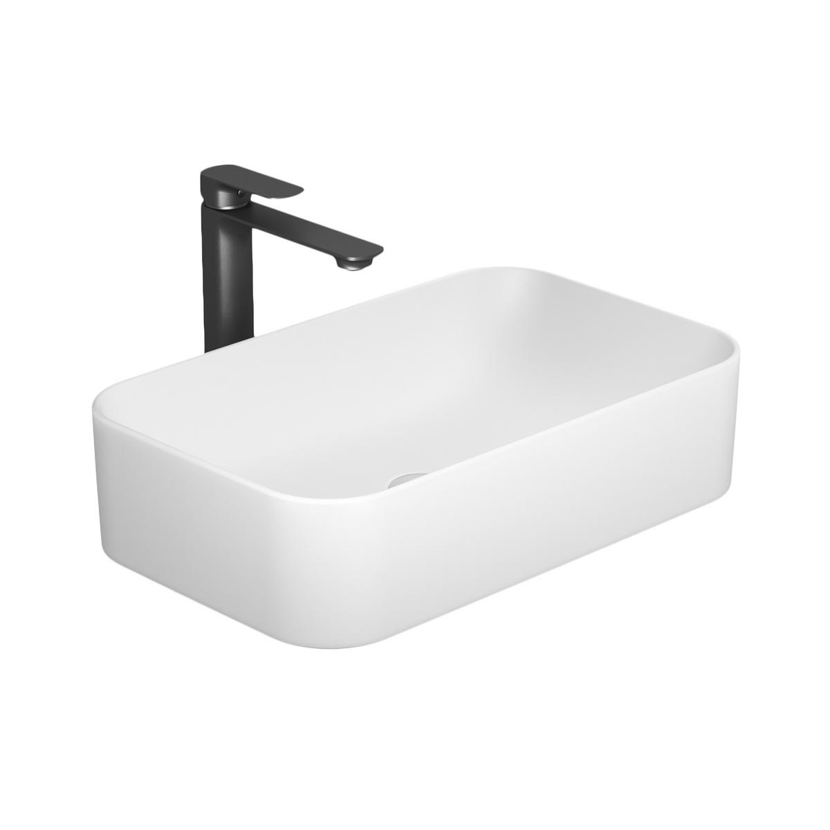 WASCHBECKEN Hochwertiges Keramik Weiß Matt 61 / 38 / 15 cm - Weiß, Keramik (38/15/61cm) - EMKE