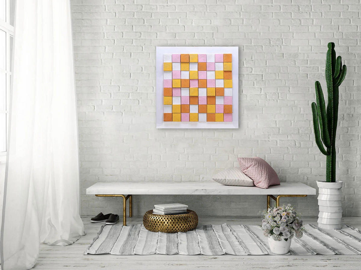 HOLZBILD Bunt 80/80 cm - Multicolor, Holz (5.57/80cm) - KUNSTLOFT