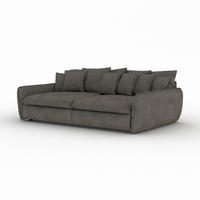 BIGSOFA Hereford Cord Dunkelgrau inkl. 11 Kissen 234/131/61 cm - Grau, Kunststoff/Textil (234/61/131cm) - foamnova