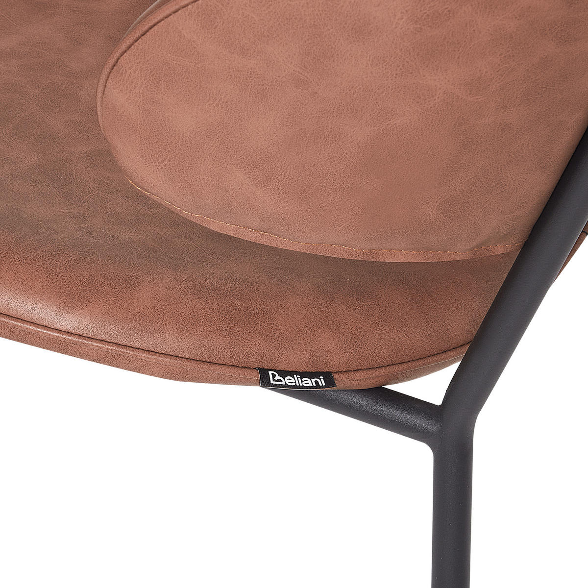 JÍDELNÍ ŽIDLE 2 ks sada Umělá kůže Hnědá Kiana - hnědá, plast (50/81/59cm) - Beliani