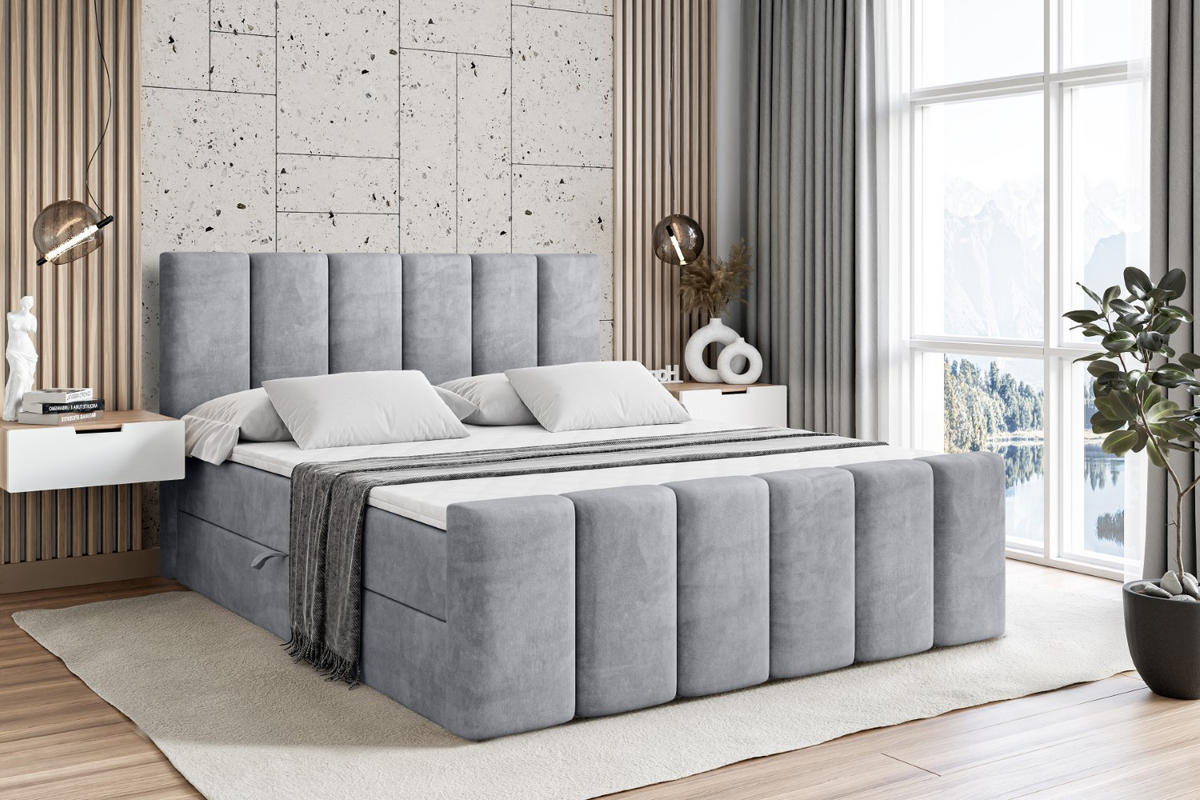 BOXBETT BOXI1-Z - 140x200 cm - H3 - Hellgrau - Hellgrau, Holzwerkstoff (140/200cm) - ALTDECOR