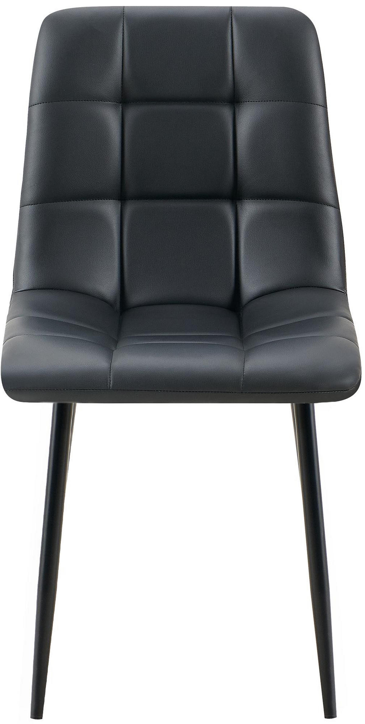 STUHL Lederlook Schwarz - Schwarz, Textil/Metall (45/84/55cm) - CLP