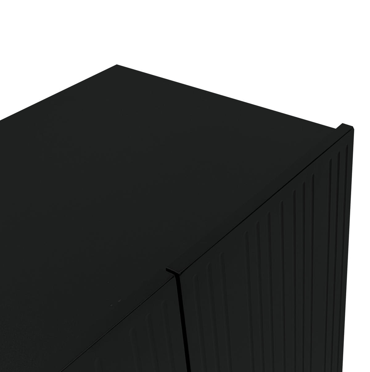 KOMMODE aus MDF 120x37,5x80,8cm in Schwarz mit 4 Türen - Schwarz, Holzwerkstoff (120/80.8/37.5cm) - Modfu