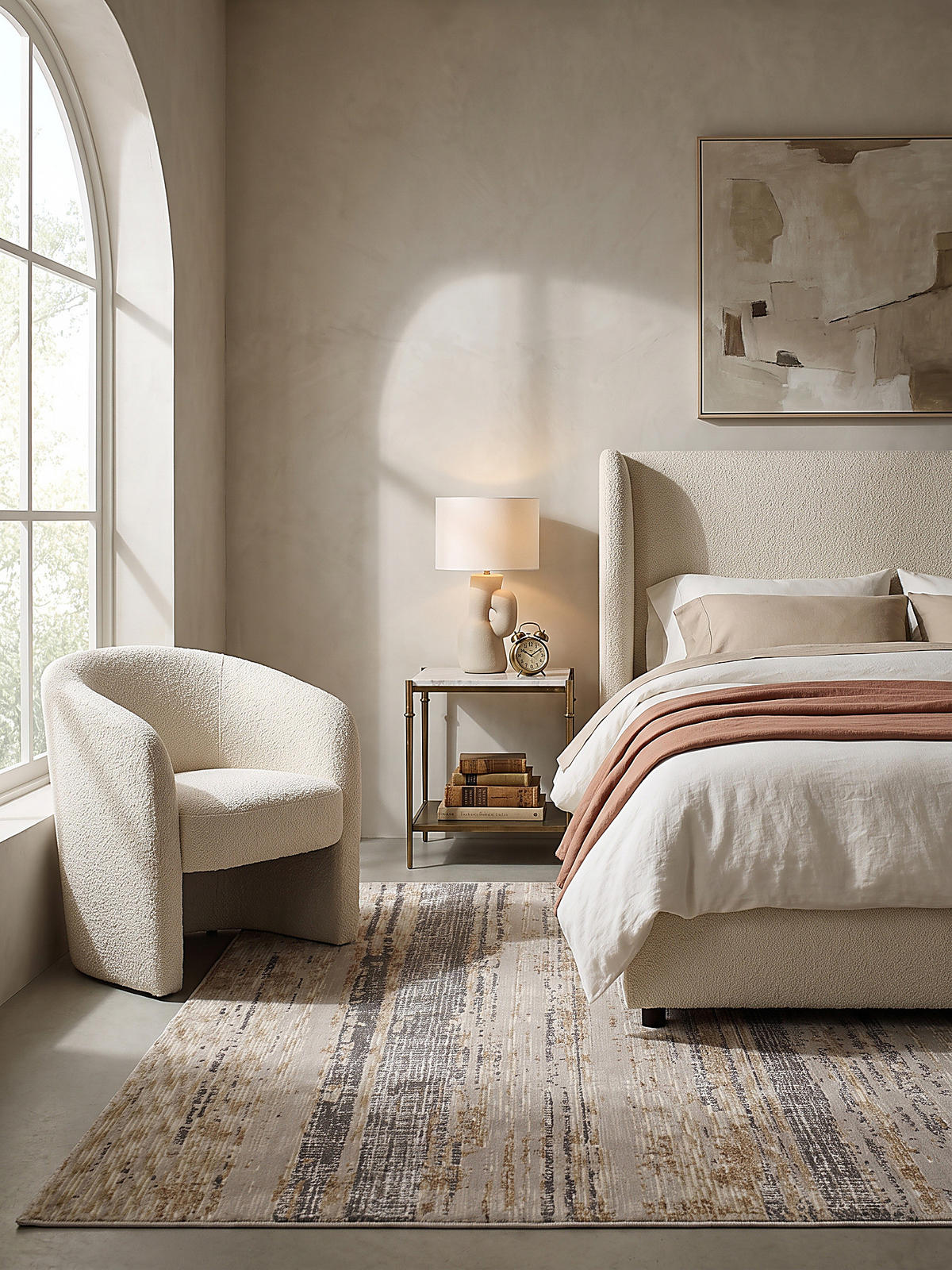 KURZFLORTEPPICH HORNER, Streifen, Natur, 160 x 230 cm - Beige, Textil (160/230cm) - KADIMA DESIGN