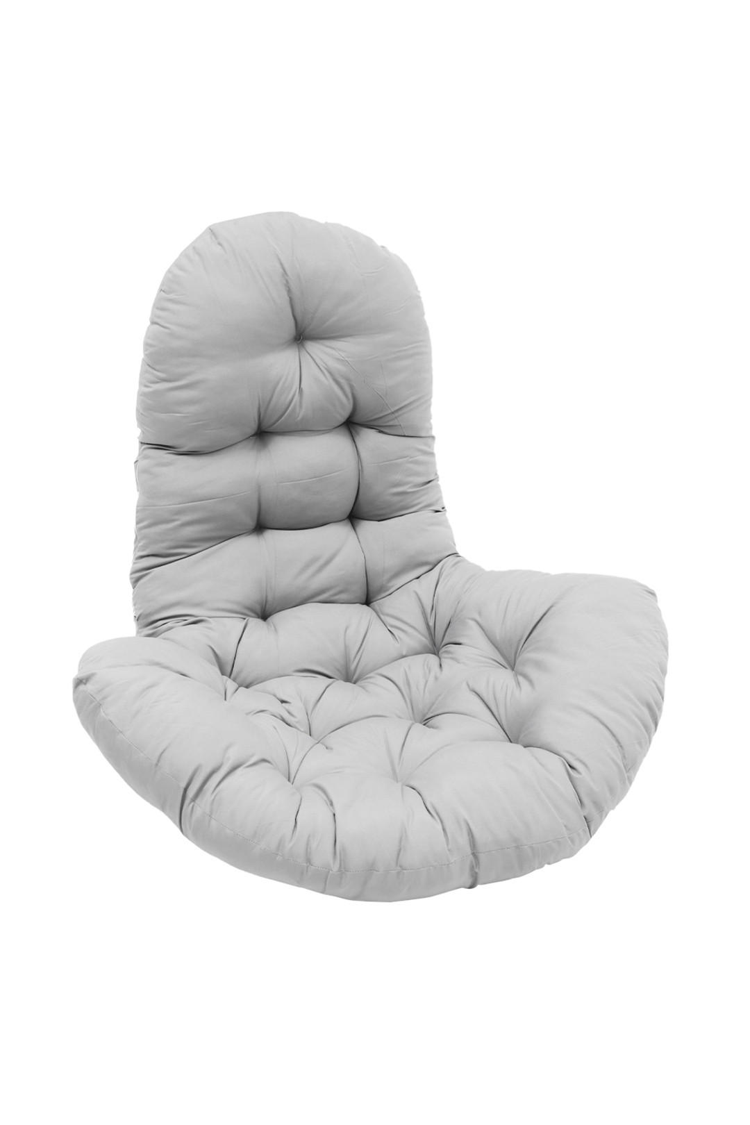HÄNGESESSEL-KISSEN aus Polyester Baumwolle in Hellgrau mit dicker Polsterung 95 * 55 cm - Hellgrau, Textil (55/95cm) - Livingandhome