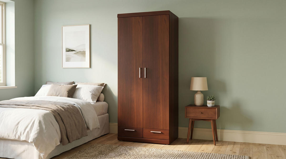 KLEIDERSCHRANK Imperial Nussbaum Imperial 80 / 60,5 / 195cm - Nussbaumfarben/Braun, Holz/Holzwerkstoff (80/195/61cm) - Feldmann-Wohnen