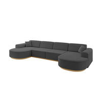 WOHNLANDSCHAFT MARI-U2-v2 - 388x171x83 cm Grau Bouclé - Grau, Holzwerkstoff/Textil (388/83/171cm) - ALTDECOR