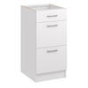 KÜCHENUNTERSCHRANK D40 3SZ weiss matt - Weiß, Holzwerkstoff (40/82/44cm) - roe furniture