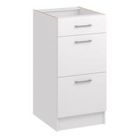 KÜCHENUNTERSCHRANK D40 3SZ weiss matt - Weiß, Holzwerkstoff (40/82/44cm) - roe furniture