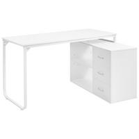 BIROU DE COLȚ alb 140/100 cm Sogne - alb, compozit lemnos (100/140/75cm) - Beliani