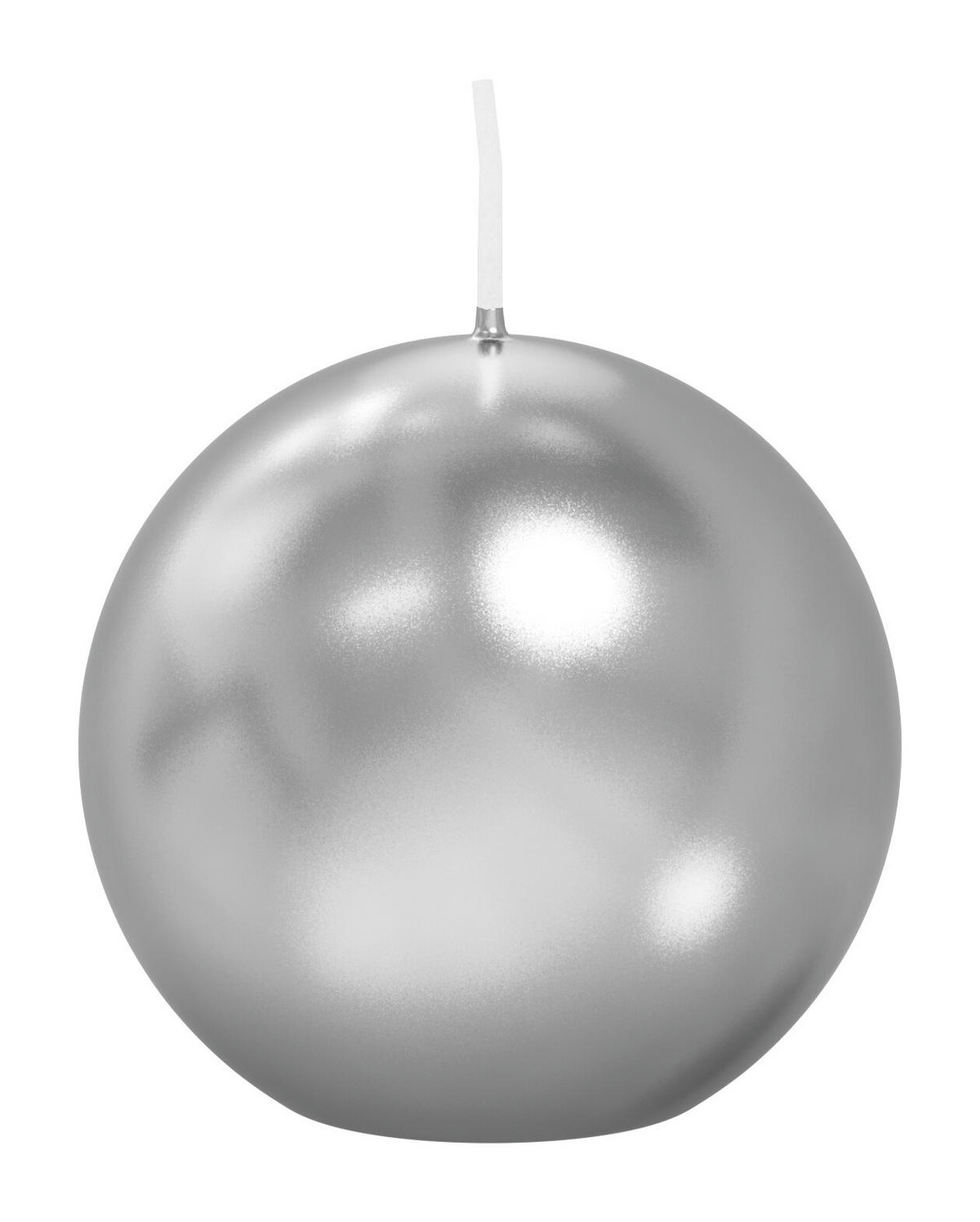 KUGELKERZEN Silber Ø 6 cm, 16 Stück - Silberfarben, Paraffin (6/6/6cm) - Wiedemann Kerzen