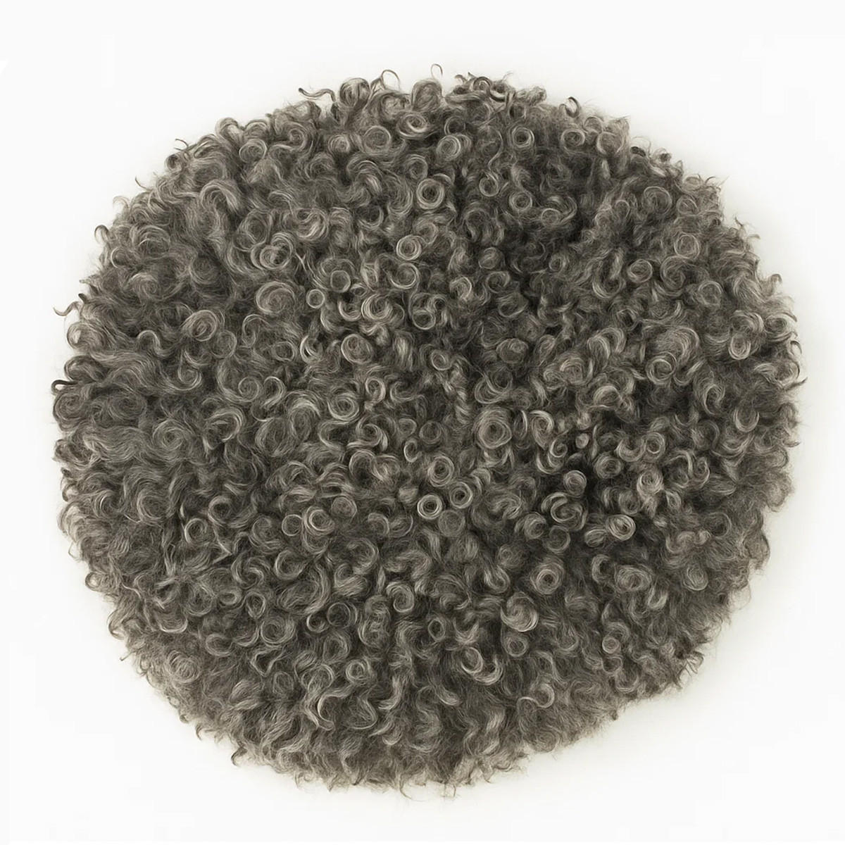 SITZKISSEN Schaffell rund 40 cm Weiß Braun Grau - Grau, Fell (40/40cm) - Provellus