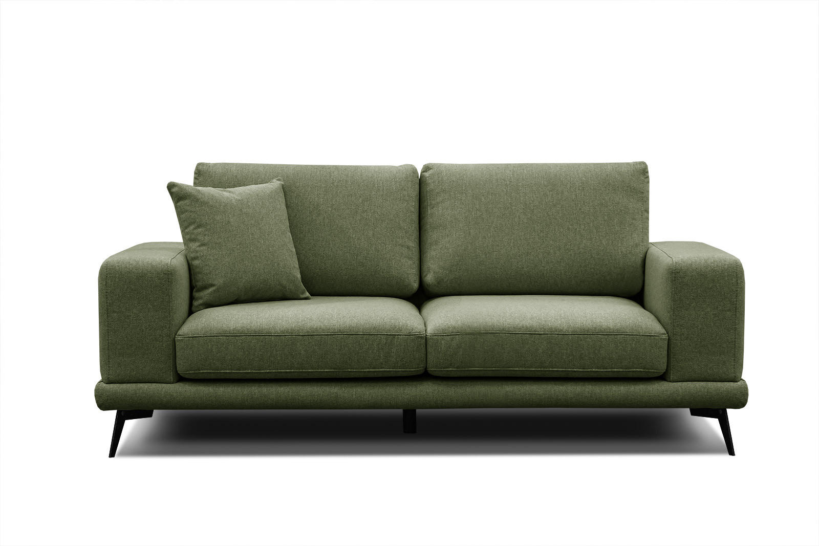 SOFA MEDIOLANE 2,5-Sitzer, olivgrün - Olivgrün, Holzwerkstoff/Textil (203/87/96cm) - Courtois Laville