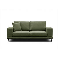 SOFA MEDIOLANE 2,5-Sitzer, olivgrün - Olivgrün, Holzwerkstoff/Textil (203/87/96cm) - Courtois Laville