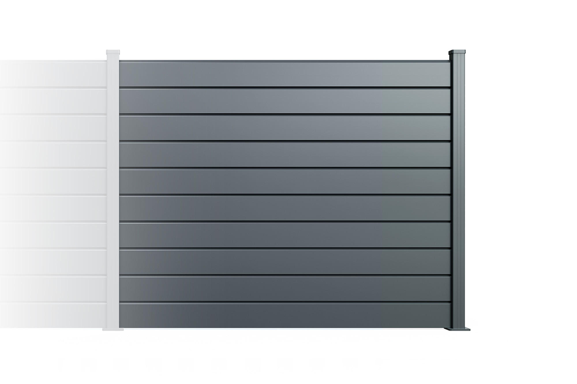 ZAUNVERLÄNGERUNGSSET 2 m VANO H. 150 cm, Aluminium, grau - Grau, Metall (200/156cm) - Casanoov