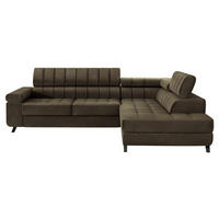 ECKSOFA Nord, Seite: Rechts - Dunkelbraun/Schwarz, Holz/Textil (264/203cm) - MIRJAN24