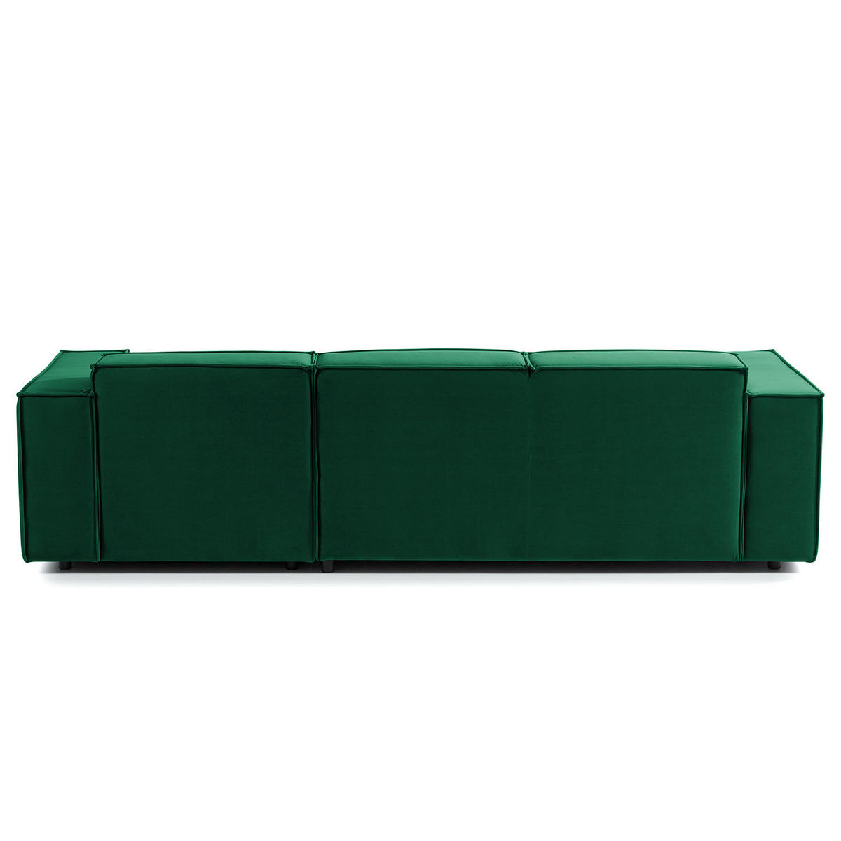 ECKSOFA mit Longchair - Dunkelgrün/Schwarz, Kunststoff/Textil (260/177cm) - home24