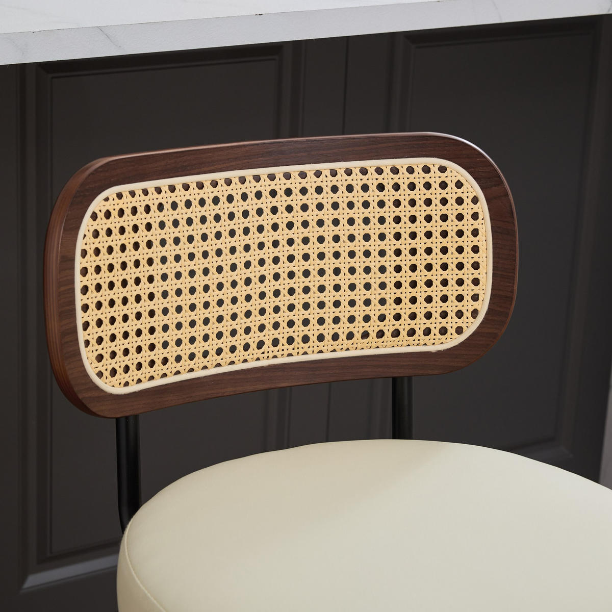 BARHOCKER 2er-Set,Drehstuhl,360° drehbar,PU-Leder,Beige - Beige, Holz (42/90/56cm) - LVHOM