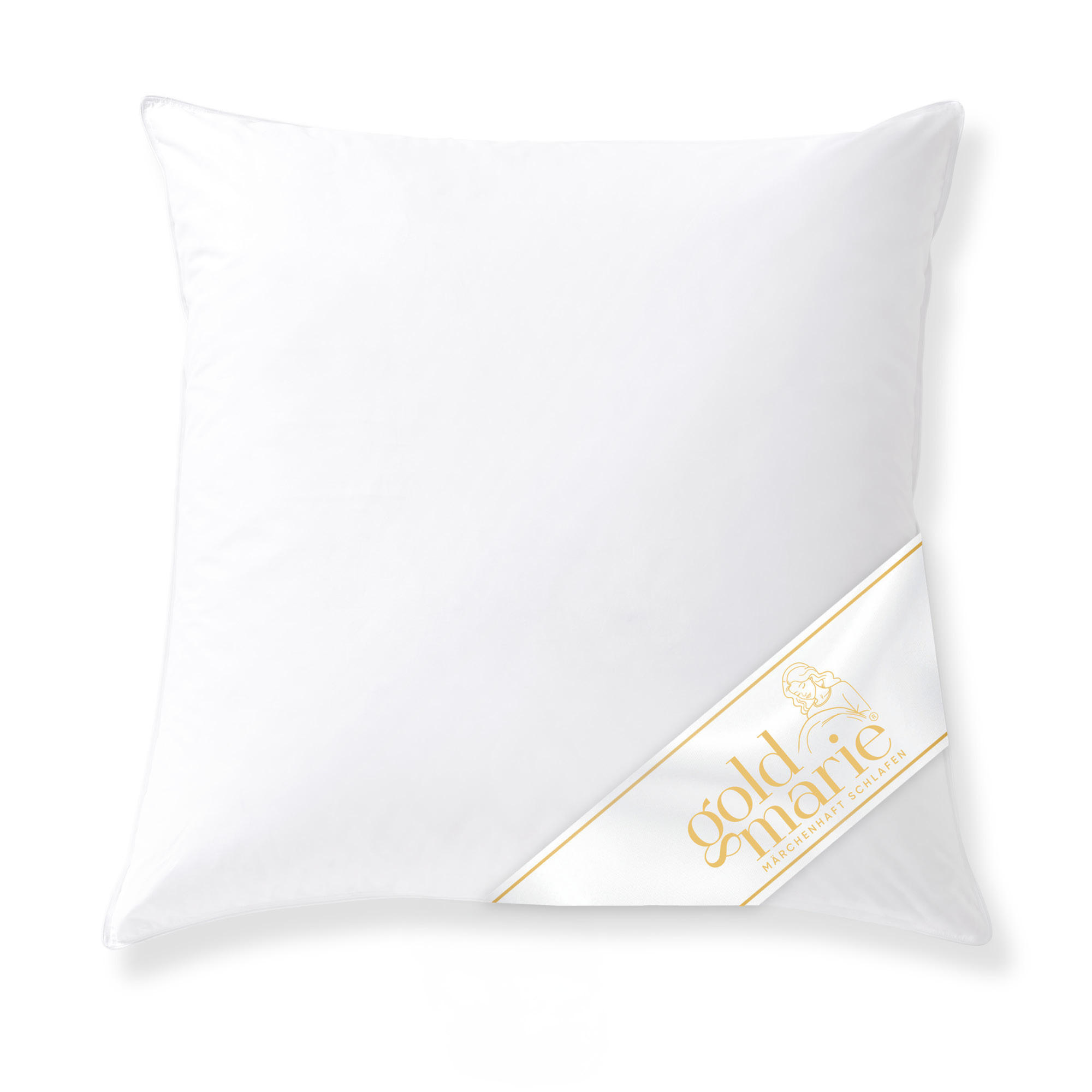 GOLDIE Daunenkopfkissen "SOFT" 70% Gänsedaunen extra weich - Weiß, Naturmaterialien/Textil (80/80cm) - Goldmarie 