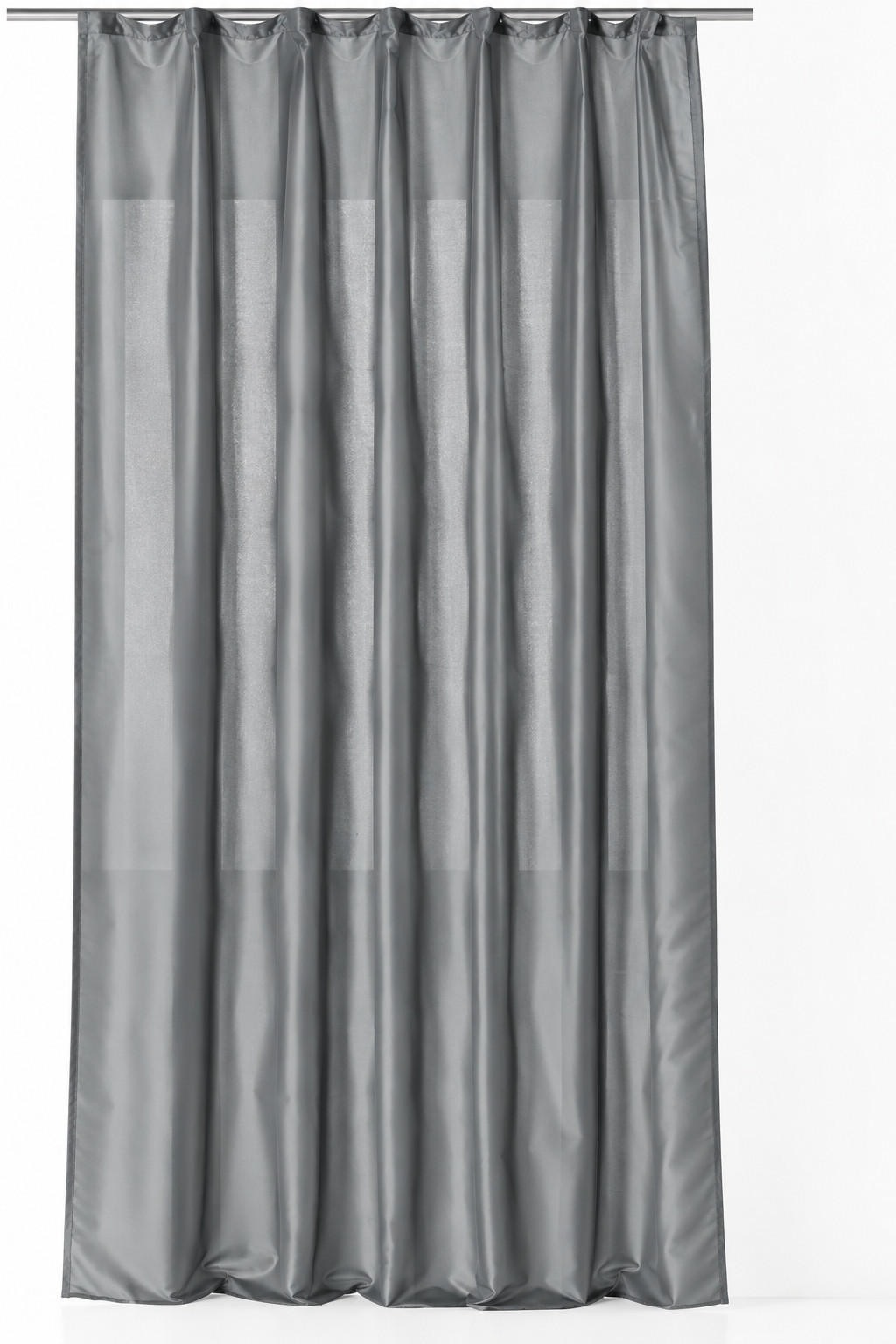 VORHANG Kräuselband 140/245 cm Grau Wildseiden Optik - Grau, Textil (140/245cm) - TiborTex