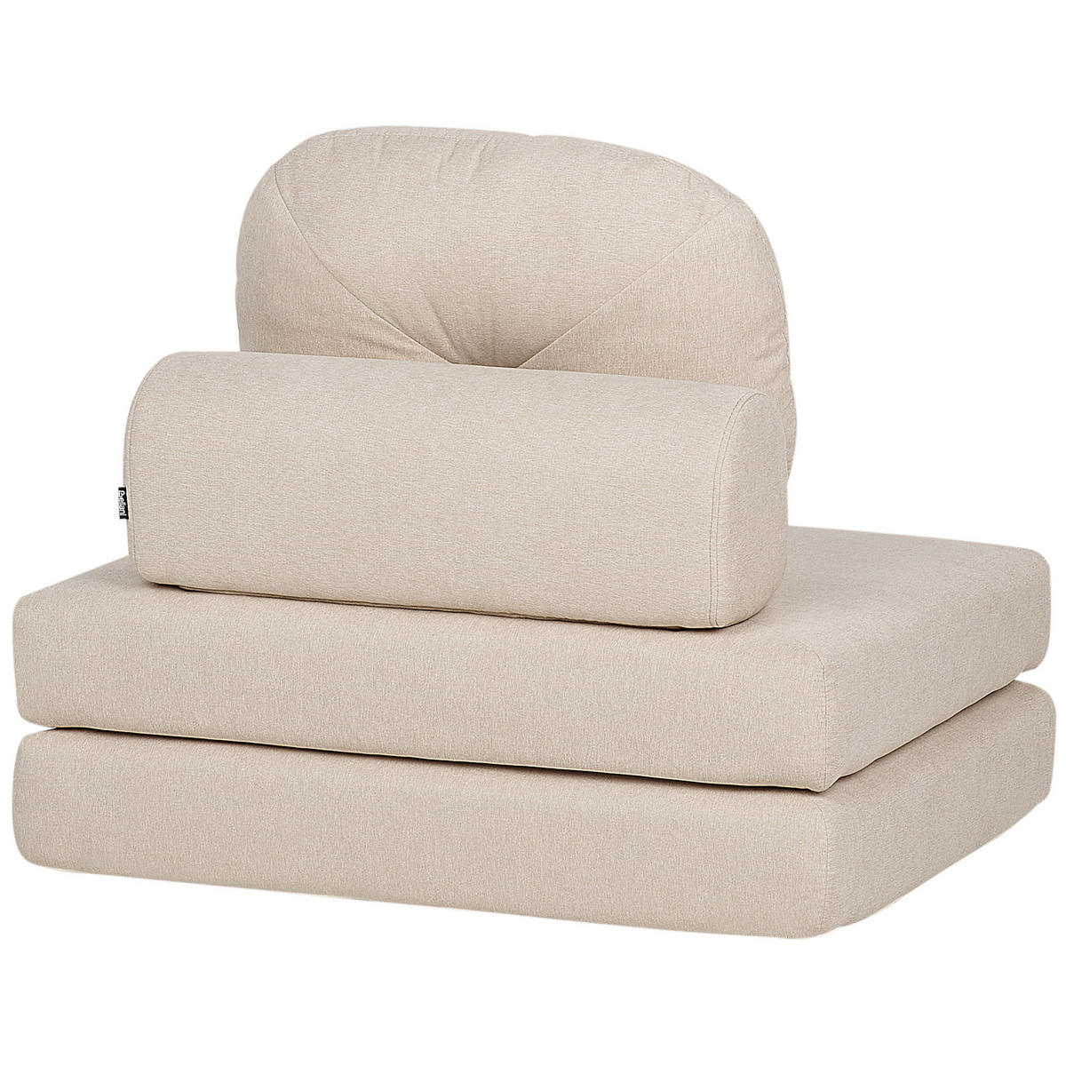 1-SITZER BODENSOFA Stoff hellbeige mit Schlaffunktion Olden - Beige, Textil (81/54/91cm) - Beliani