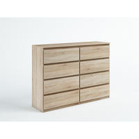 KOMMODE NUDO 120/101,5/39cm mit 8 Schubladen Türen Sonoma Eiche - Sonoma Eiche, Holzwerkstoff (120/101.5/39cm) - MASSENO
